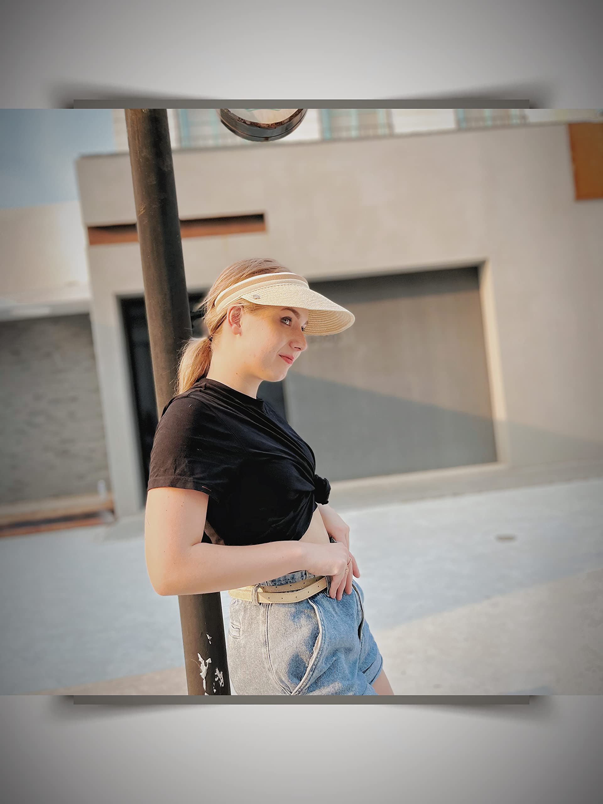 Stylish Unisex Straw Sports Visor Hat for Women & Men - Perfect for Tennis, Golf, and Outdoor Sun Protection