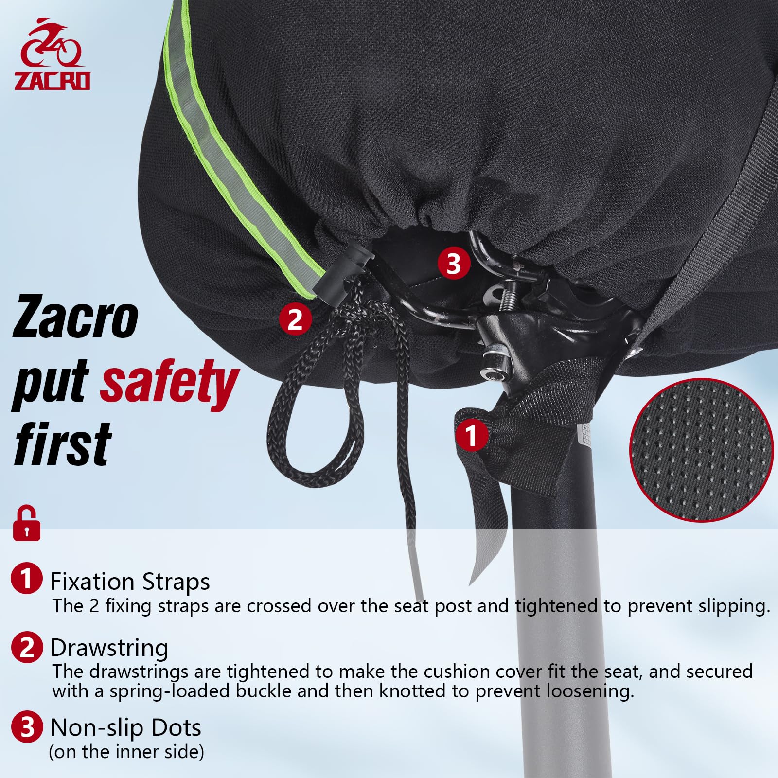 Zacro Gel Bike Seat Cushion - Extra Soft Comfortable Bicycle Seat Cover for Men & Women | Universal Fit for Peloton, Indoor & Outdoor Cycling | Perfect for Long Rides, Commuting & Exercise