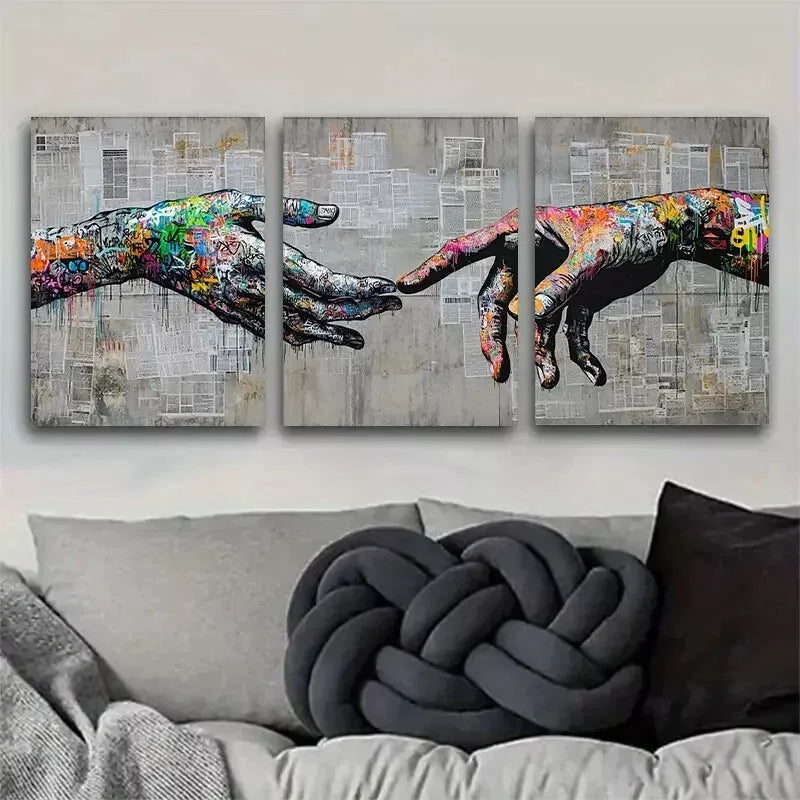 3-Piece Graffiti Inspired Framed Wall Art Set - 40x60cm Canvas Prints | High Quality Australian Made | Ready to Hang | Perfect for Living Room, Bedroom & Office Decor
