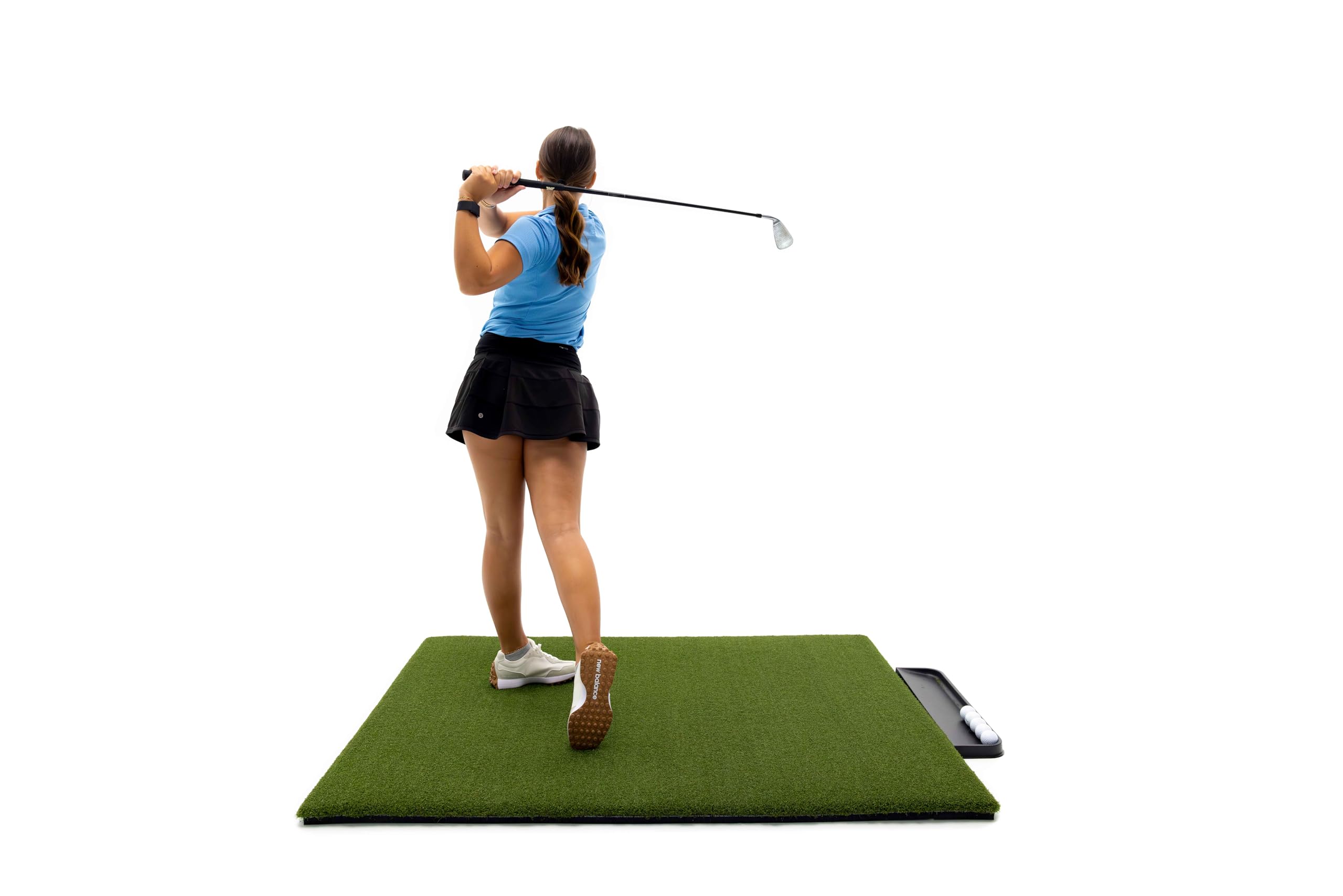 Premium Golf Practice Mat for Indoor & Outdoor Use - Includes Bonus Golf Tray & 3 Rubber Tees - Perfect for Home, Office, Driving Range & Backyard Training