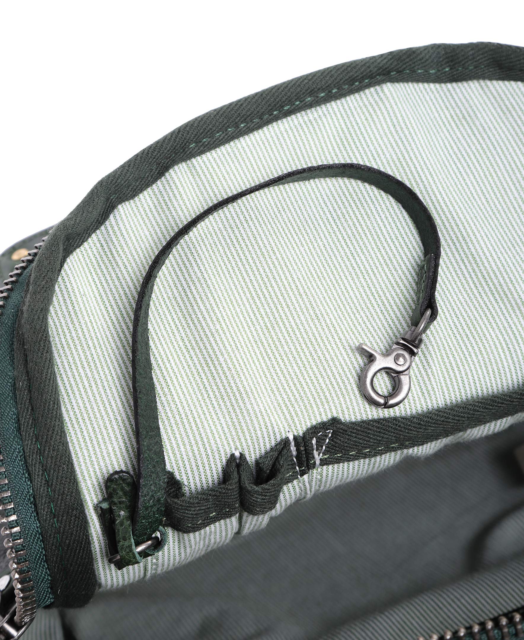 Genuine Leather Soul Stud Backpack for Women & Men - Stylish Kale Color School Bag, Travel Backpack, Laptop Bag | Durable & Fashionable for College, Work, Commute