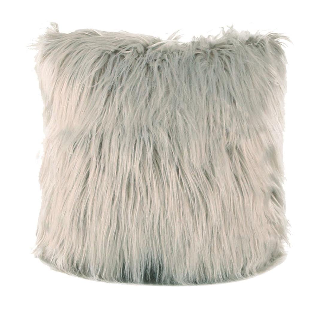 Soft Faux Fur Plush Pillow Covers for Bedroom & Sofa - Hidden Zipper Square Cushion Cases by Kimloog - Cozy Home Decor for Living Room, Dorm & Nursery