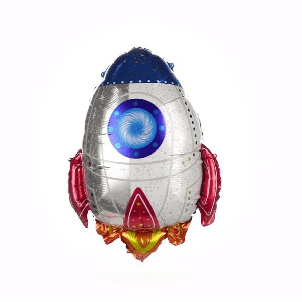 Balloonify Mylar Rocket Ship Balloons 28.75 x 23.5 Inches - Pack of 100 for Birthday Parties, Baby Showers & Space Themed Decorations