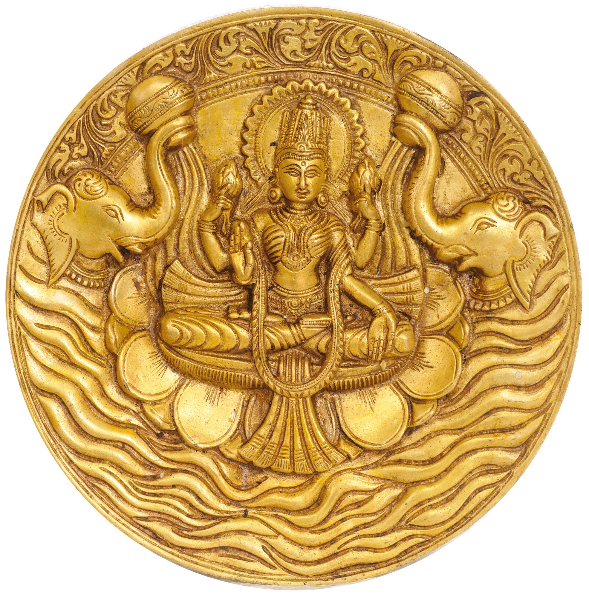 Handmade Goddess Lakshmi Wall Hanging Plate - Hindu Home Decor for Pooja Room, Living Room & Office | Spiritual Gift for Diwali & Housewarming