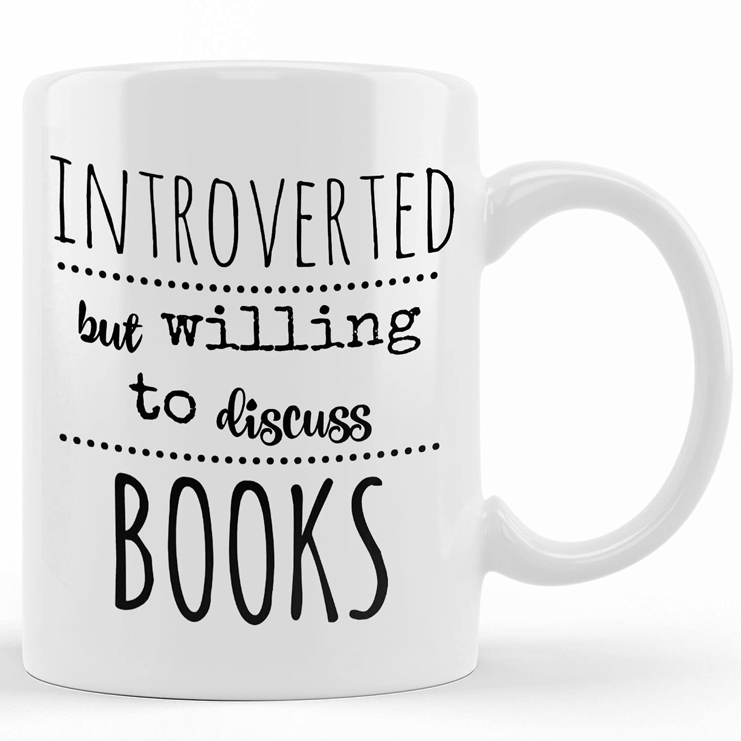 Introvert Bookworm Coffee Mug - 11oz & 15oz Ceramic Novelty Mug for Tea & Coffee Lovers - Perfect Literary Themed Gift for Book Lovers on Birthday, Christmas & Thanksgiving - Great for Reading Nooks, Book Clubs & Cozy Moments