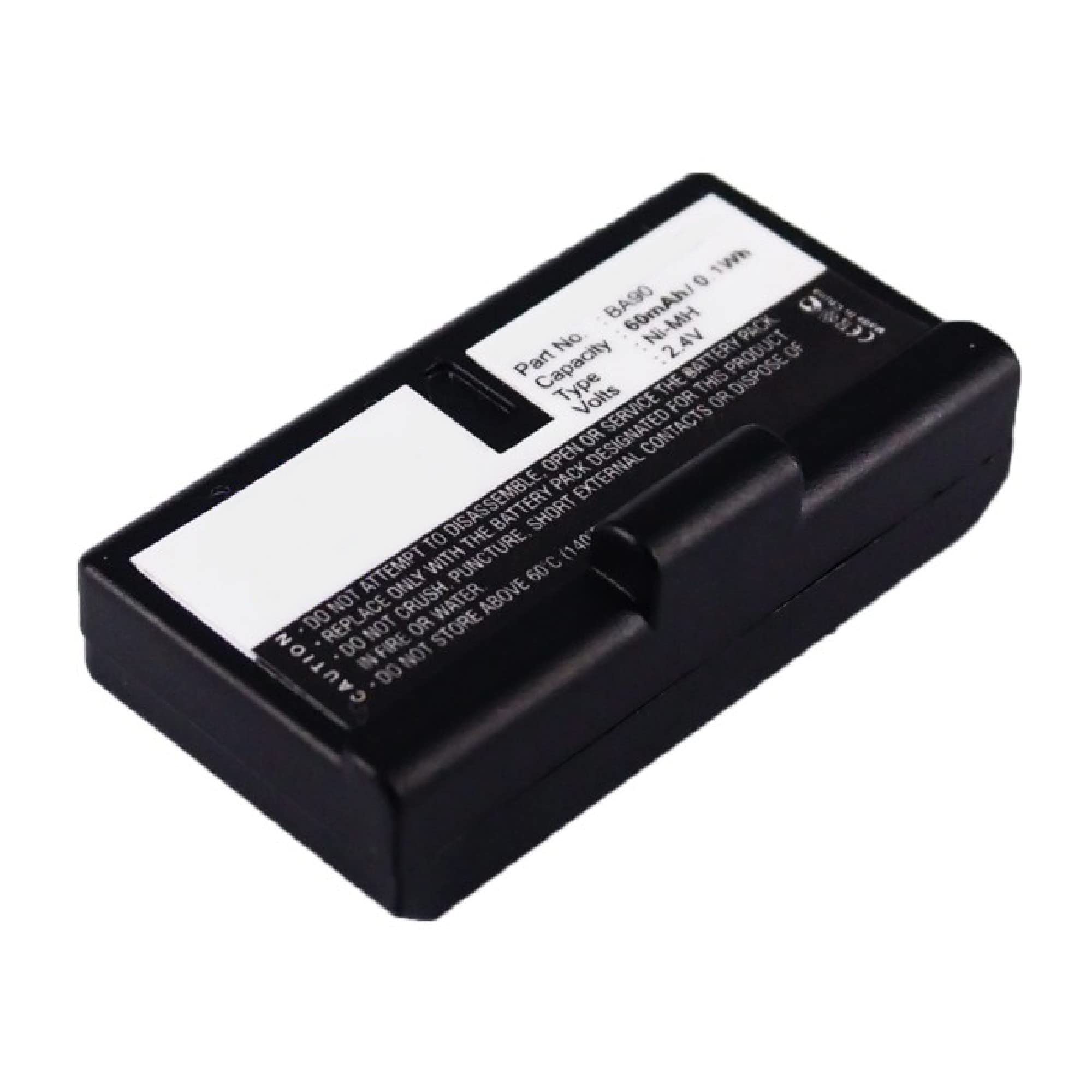Synergy Digital Wireless Headset Replacement Battery - Ni-MH 2.4V 60mAh High Capacity for Sennheiser RI100-A/RI100-J Headsets (Compatible with BA90 Battery) | Perfect for Office, Call Center & Professional Audio Use