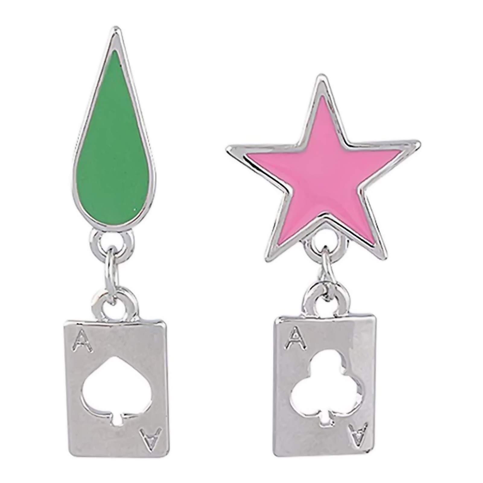 Vintage Drop Dangle Earrings - Hunter Anime Cosplay Jewelry for Hisoka, Poker Joker Ear Studs - Boho Bohemian Earrings for Women & Girls | Perfect for Cosplay, Halloween Costumes & Fashion Accessories