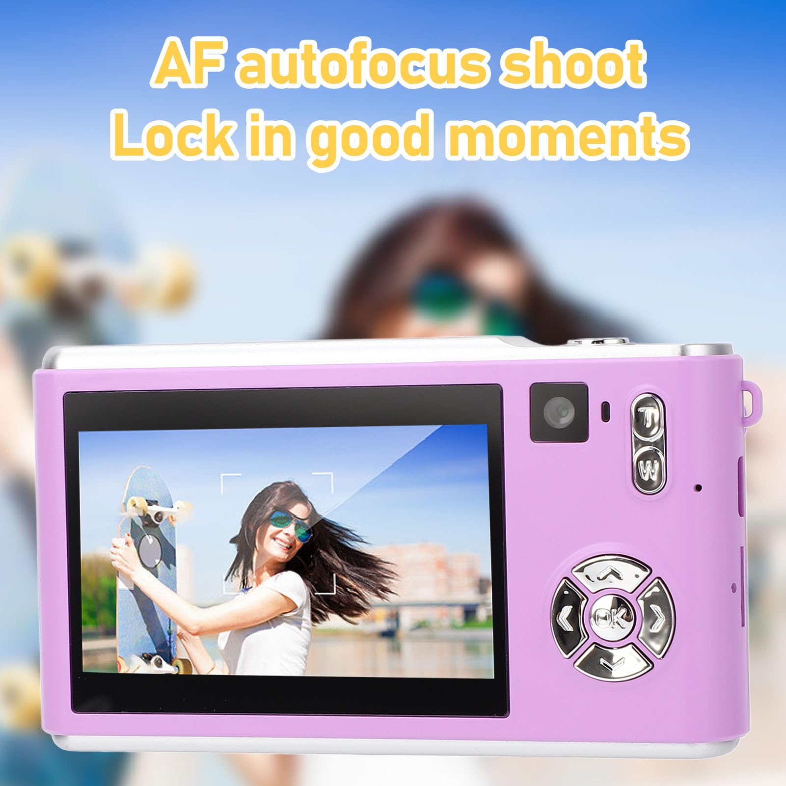 36MP 1080P HD Digital Camera for Photography & Vlogging - Dual Lens Auto Focus Compact Camera with 3