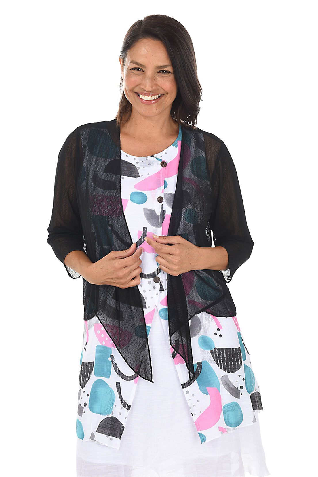 Stylish Solid Mesh Tie Front Shrug - Lightweight Cover-Up for Summer Outfits, Beachwear, and Evening Dresses