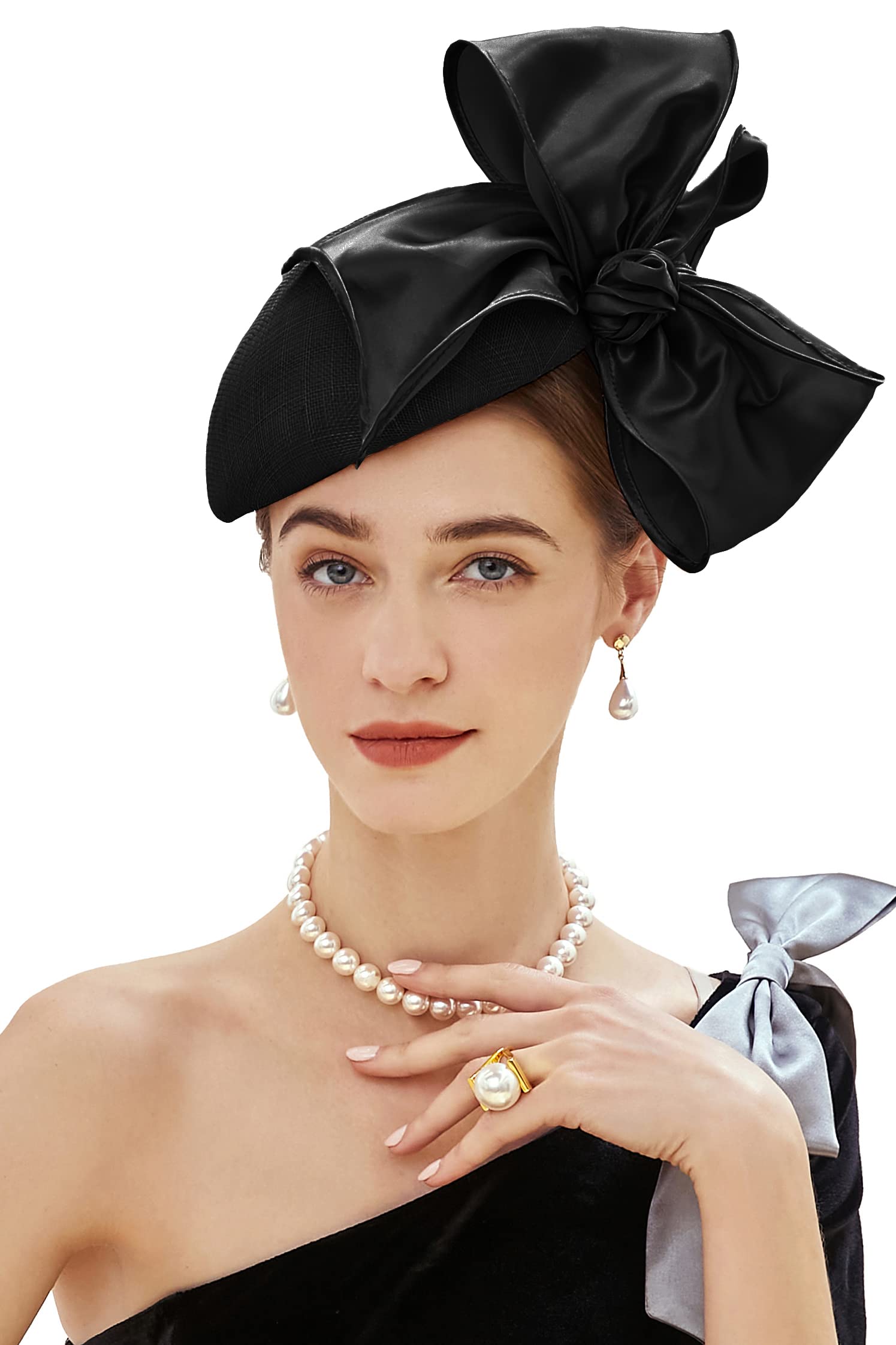 Elegant Women's Fascinator Hat for Tea Party, Derby, Cocktail & Bridal Events - Mesh Pillbox Headpiece for Weddings, Races & Special Occasions