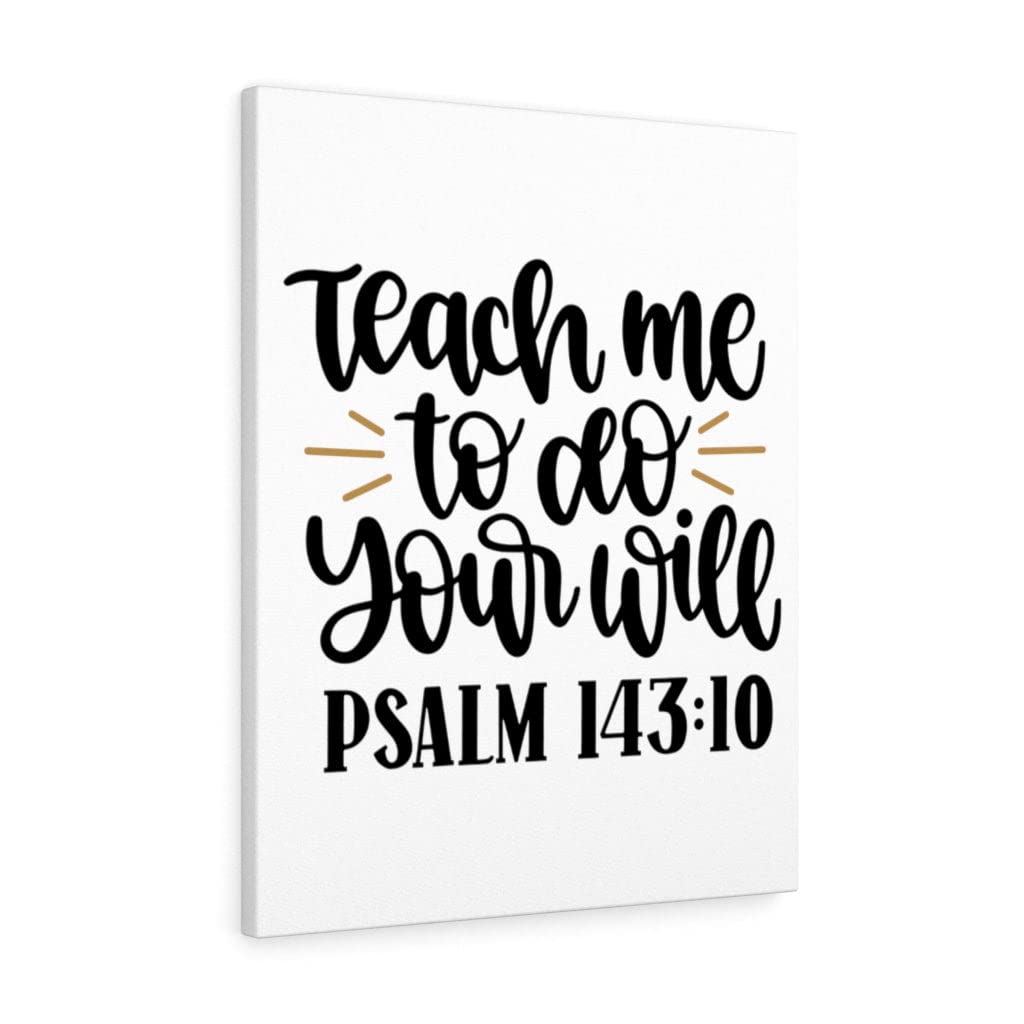 Christian Wall Art - Psalm 143:10 Bible Verse Print 'Teach Me to Do Your Will' - Ready to Hang Scripture Decor for Home, Church & Office - Inspirational Gift for Weddings, Baptisms & Housewarming