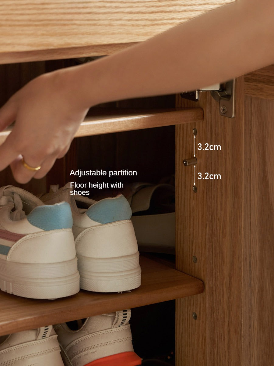 **Solid Oak Wood Shoe Storage Cabinet - Organize Shoes, Boots & Accessories | Perfect for Entryway, Bedroom & Closet Organization**