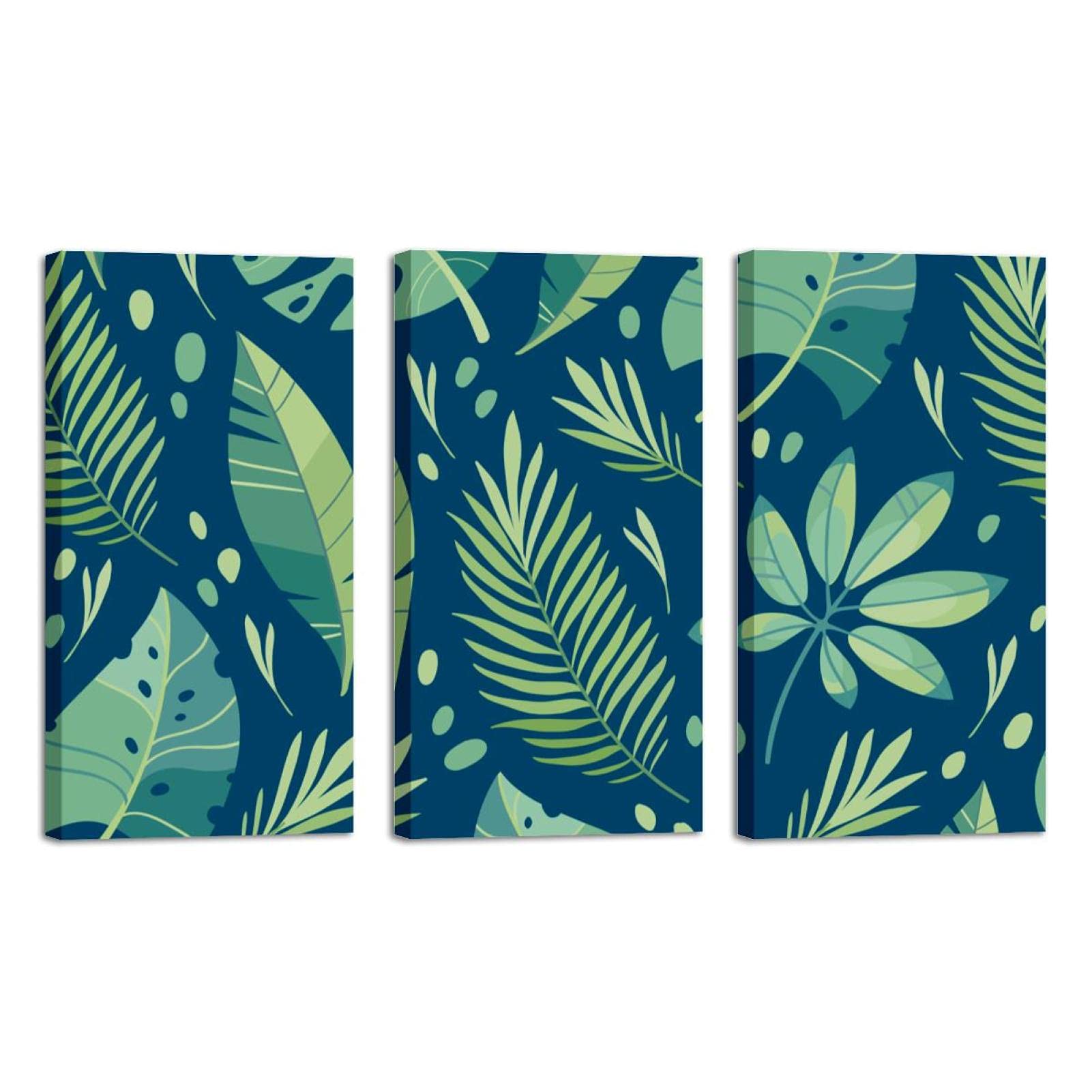 Exotic Plant Green Leaves Oil Painting Wall Art - 16