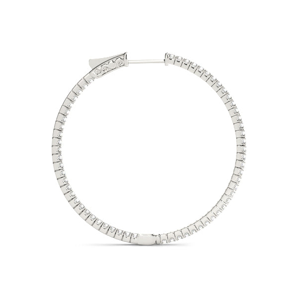 0.75 Inch 4 Prong Round Hoop Earrings - Complete 1/2 Pair Set - Perfect for Everyday Wear, Parties & Special Occasions