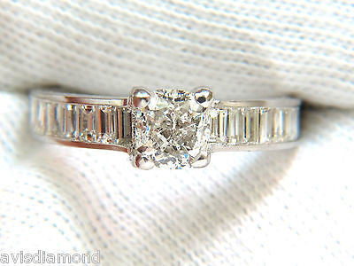 2.41CT GIA Certified F/VS Cushion Brilliant Diamond & Baguette Platinum Ring for Engagement, Wedding, Anniversary - Luxury Bridal Jewelry Gift