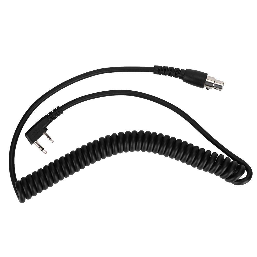 ASHATA 2-Pin to 5-Pin Coil Cord Cable for Kenwood HYT Baofeng Relm Two Way Radios - Durable Coiled Headset Mic Cable for Walkie Talkies - Perfect for Construction, Security, and Outdoor Adventures