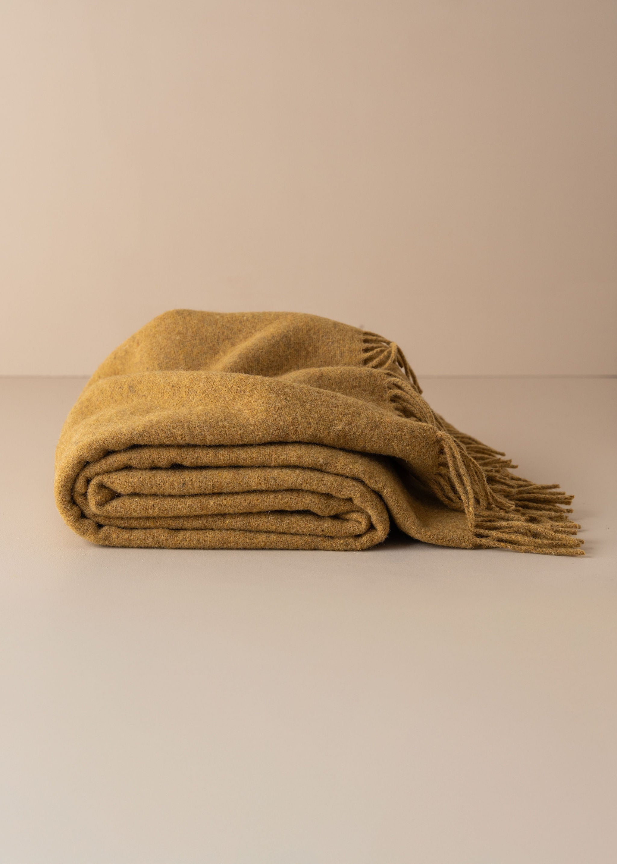 Premium Merino Wool Throw Blanket - Soft & Cozy Mustard Yellow for Living Room, Bedroom & Travel - Lightweight & Warm All-Season Comforter