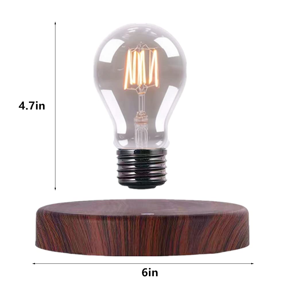 Magnetic Levitating Floating Wireless LED Light Bulb Desk Lamp - Futuristic Sci-Fi Decor for Bedroom, Office & Gifts | Energy-Efficient Ambient Lighting for Home, Workspace & Unique Present Ideas