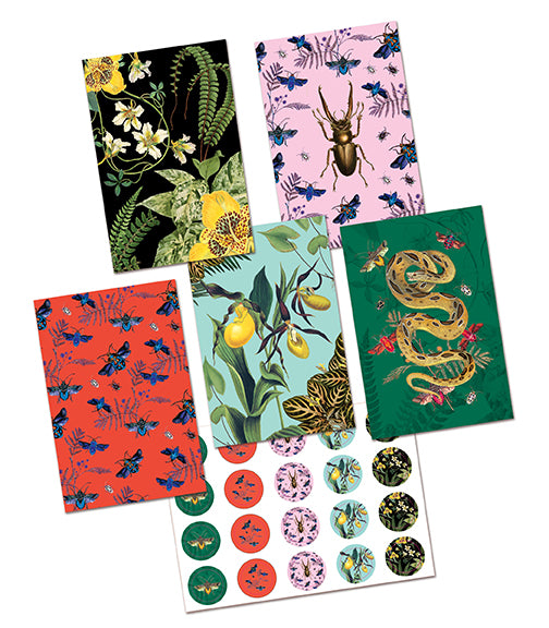 Botanical Greeting Card Set - 20 Hand-Painted Floral Note Cards for Birthdays, Thank You & Special Occasions | Nature-Inspired Art Collection