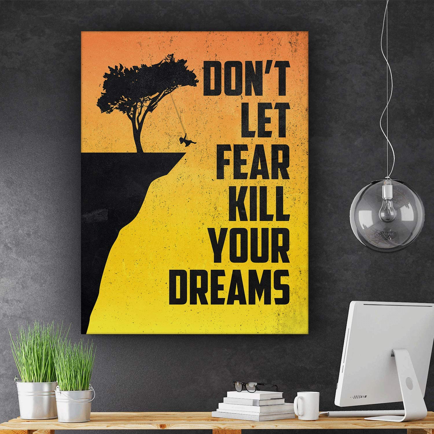 Fearless Inspirational Quote Canvas Print - Motivational Wall Art for Office & Home Decor (36