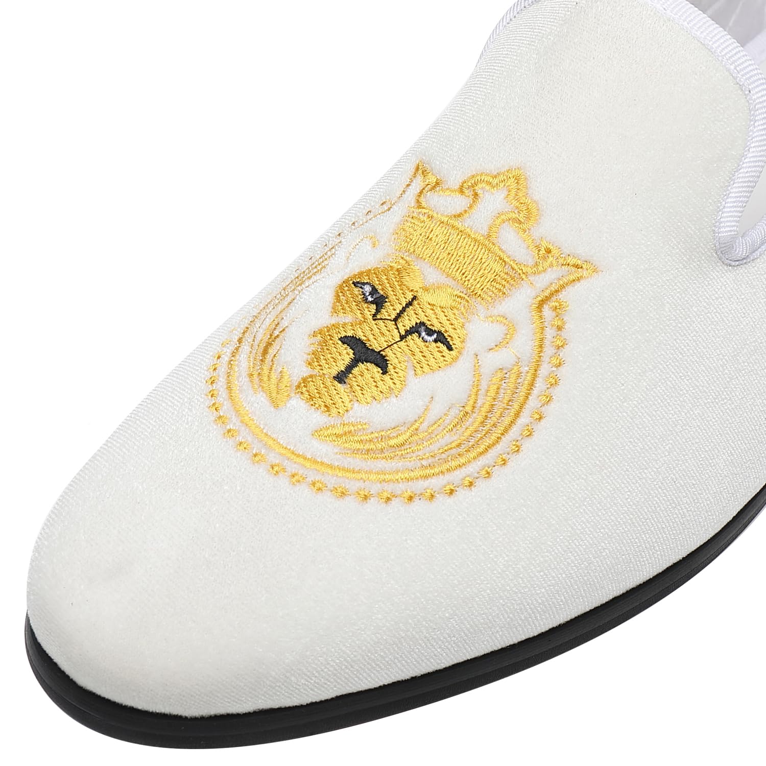 Premium Men's Velvet Loafers - Fashion Embroidered Slip-On Dress Shoes for Wedding, Prom & Party | ELANROMAN Comfortable Formal & Casual Wear for Special Occasions
