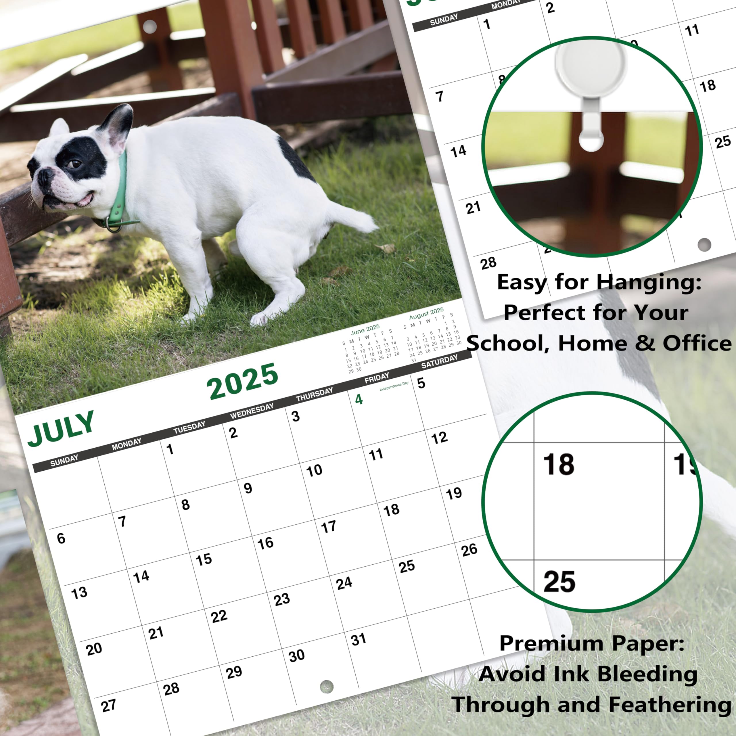 2025 Funny Pooping Dogs Wall Calendar - 11x17 Inch Jan-Dec Gag Gift for White Elephant, Office Humor & Dog Lovers - Perfect for Home, Office Decor & Unique Gift Giving