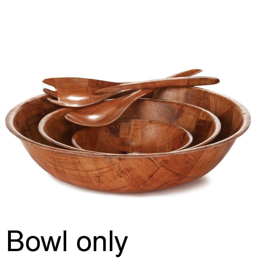 Tablecraft 206 6-Inch Mahogany Round Woven Wooden Serving Bowl - Set of 12 for Fruit, Salad, and Party Snacks Display
