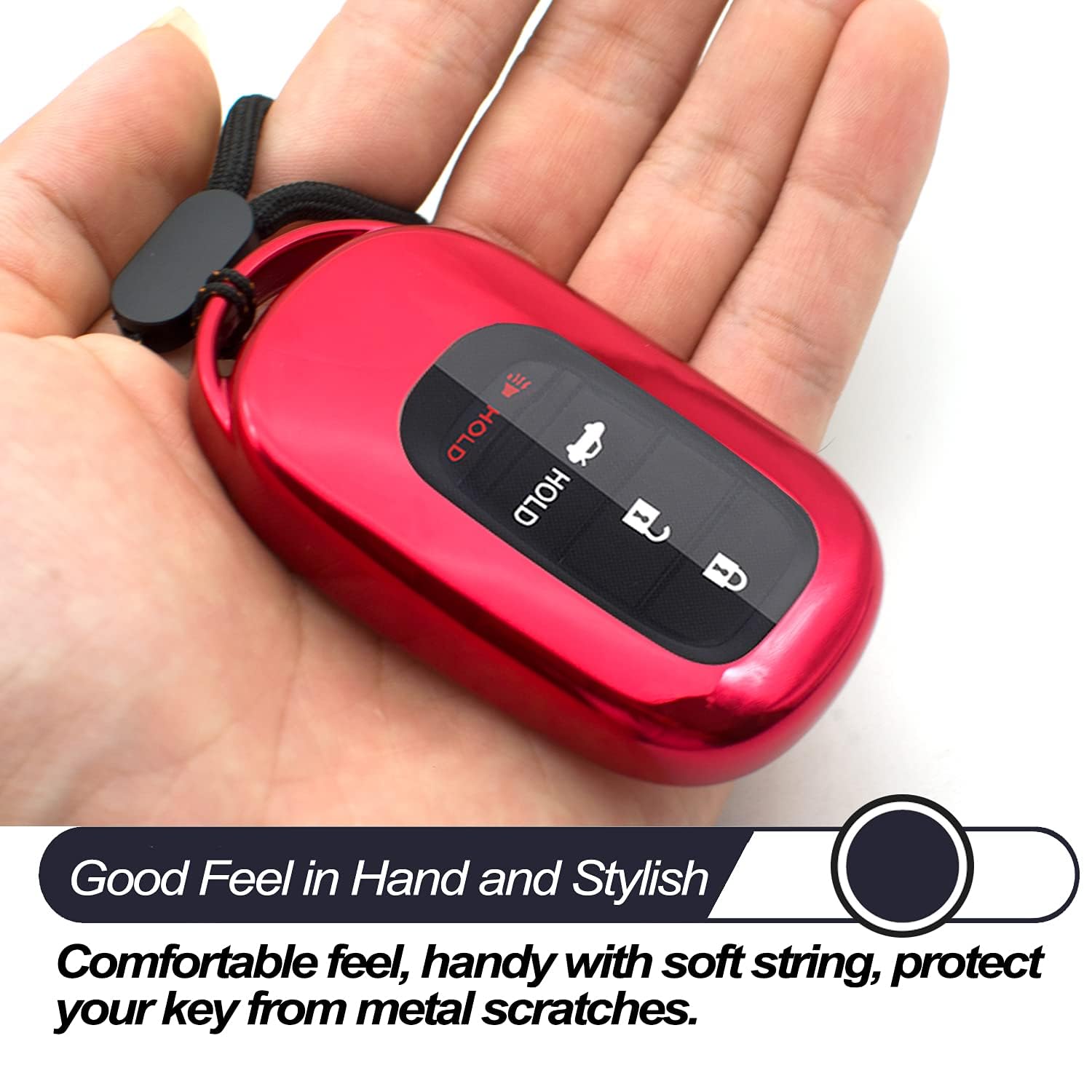 **MECHCOS TPU Key Fob Cover Case for Honda Civic CR-V Accord HR-V Pilot (2022-2024) - Red Remote Holder Skin Protector, Keyless Entry Sleeve Accessories - Perfect for Daily Use & Car Protection**