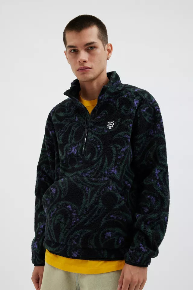Quiksilver Men's Mercury Sherpa Hoodie - Warm Fleece-Lined Kangaroo Pocket Jacket for Outdoor Activities & Casual Wear