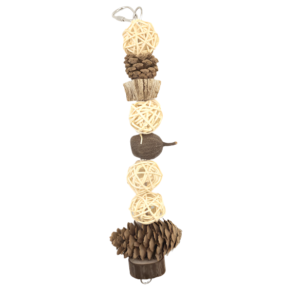 Natural Wooden Chew Toy for Small Pets - Moss Hollow & Tweeters - Safe Rabbit, Guinea Pig, Hamster Chewing Stick for Dental Health & Stress Relief - Perfect for Cage Enrichment & Playtime