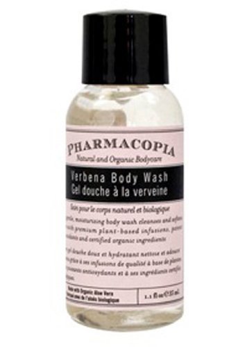Pharmacopia Verbena Body Wash Set - 14 x 1.1oz Bottles | Natural Moisturizing Shower Gel for Women & Men | Perfect for Travel, Gym & Daily Skincare Routine