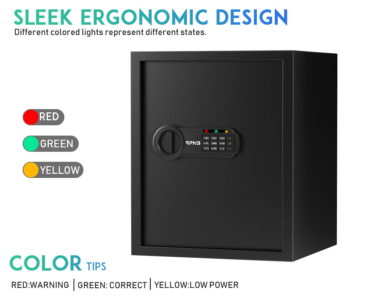 RPNB Deluxe Digital Keypad Safe Box - 1.52 Cubic Feet Steel Alloy Drop Safe with Money Storage for Home, Office & Hotel | Secure Jewelry, Cash & Valuables | Ideal for Business Security & Personal Use