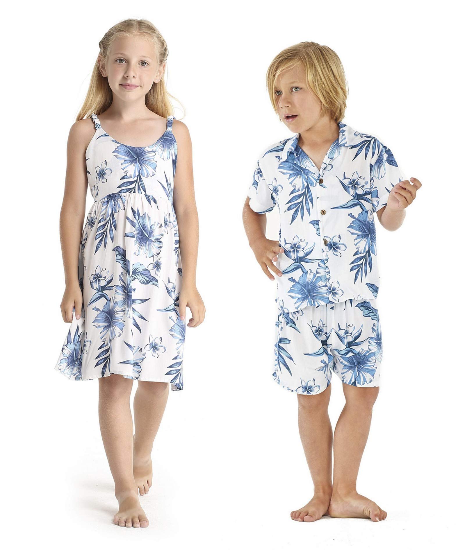 **Matching Hawaiian Luau Outfits for Siblings - Boys & Girls Aloha Shirts & Dresses in Vibrant Patterns | Perfect for Luau Parties, Family Photos & Tropical Vacations**