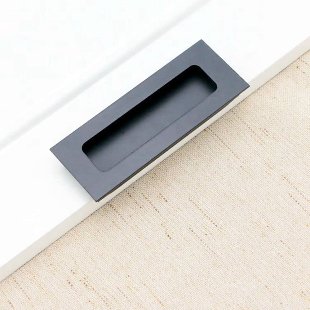Brushed Aluminum Flush Pulls for Sliding Barn & Closet Doors - 64mm Silver