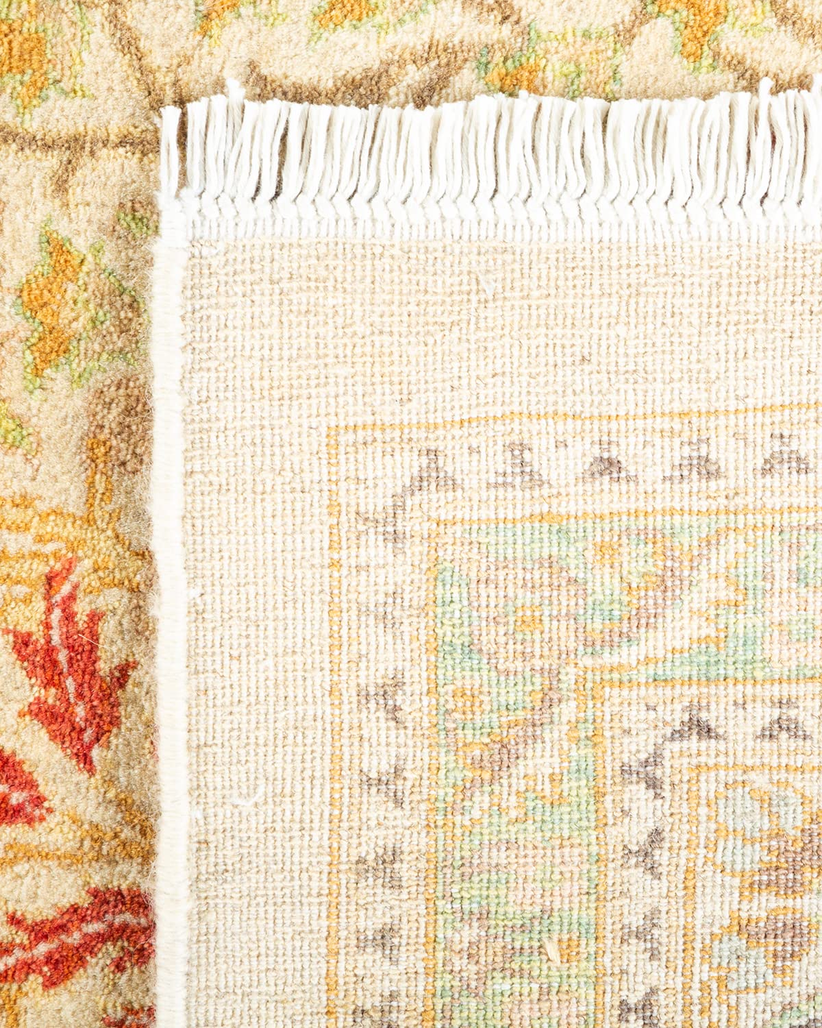 Handmade Wool Oriental Mogul Ivory 4x6 Area Rug - Traditional Hand-Knotted One-of-a-Kind Design for Living Room, Bedroom & Dining Room Decor