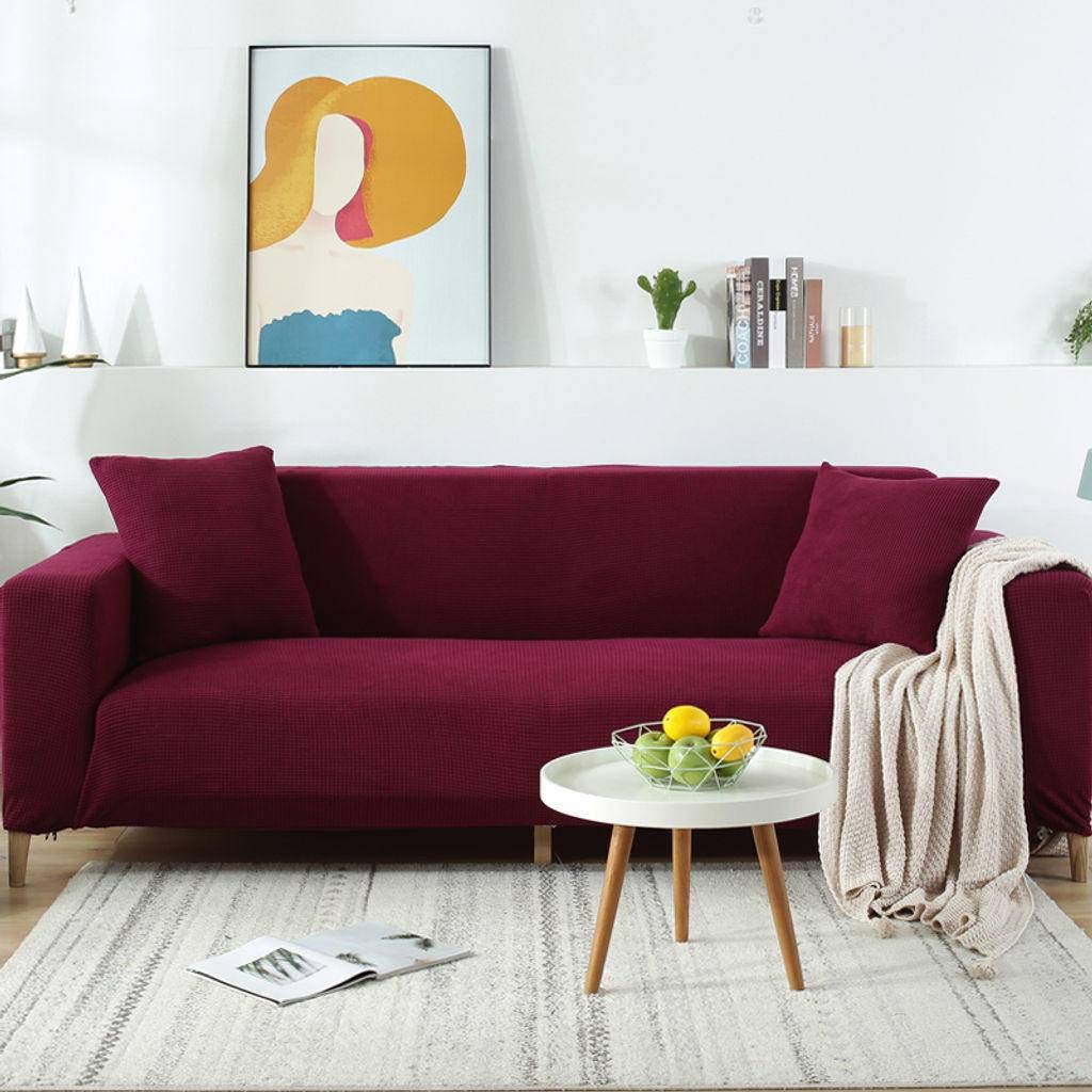 Stretch Elastic Jacquard Sofa Slipcover - Stain Resistant, Pet & Child Friendly - Fits 305-360cm (120-142inch) Recliner Couches - Perfect for Living Room, Family Room & Home Theater Seating - 1 Piece (Color: B)