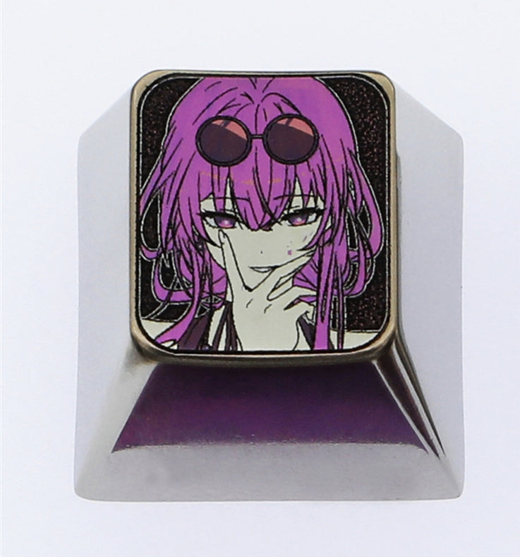 Honkai Star Rail Kafka Themed Colored Titanium Alloy Carved Keycaps - Custom Mechanical Keyboard Decorative Keycaps for Gaming & Typing Enthusiasts