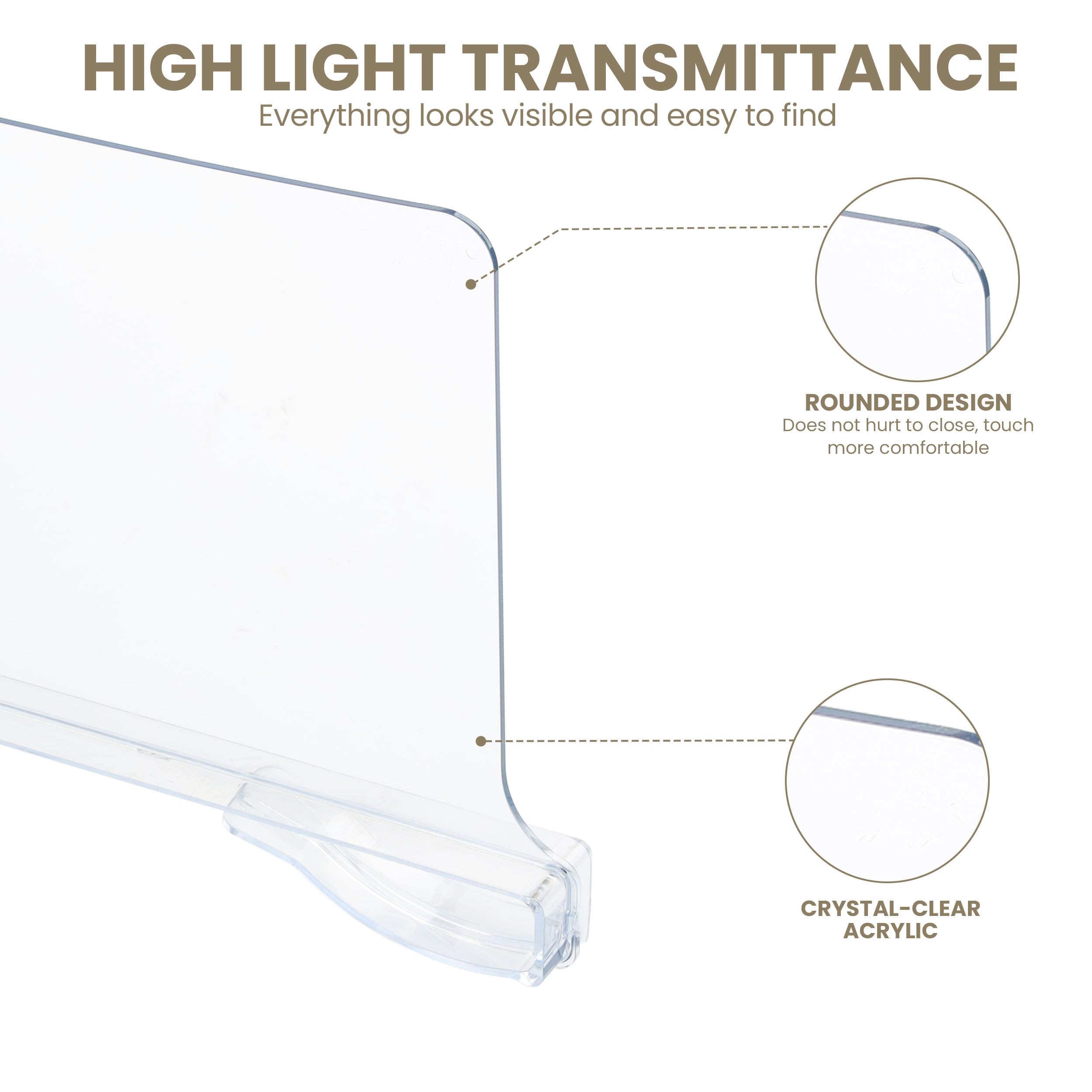 Utopia Home 4-Pack Clear Acrylic Shelf Dividers for Closet Organization - No Installation Required Closet Shelf Separators for Storage & Organization - Perfect for Bedroom, Pantry, and Office Shelving