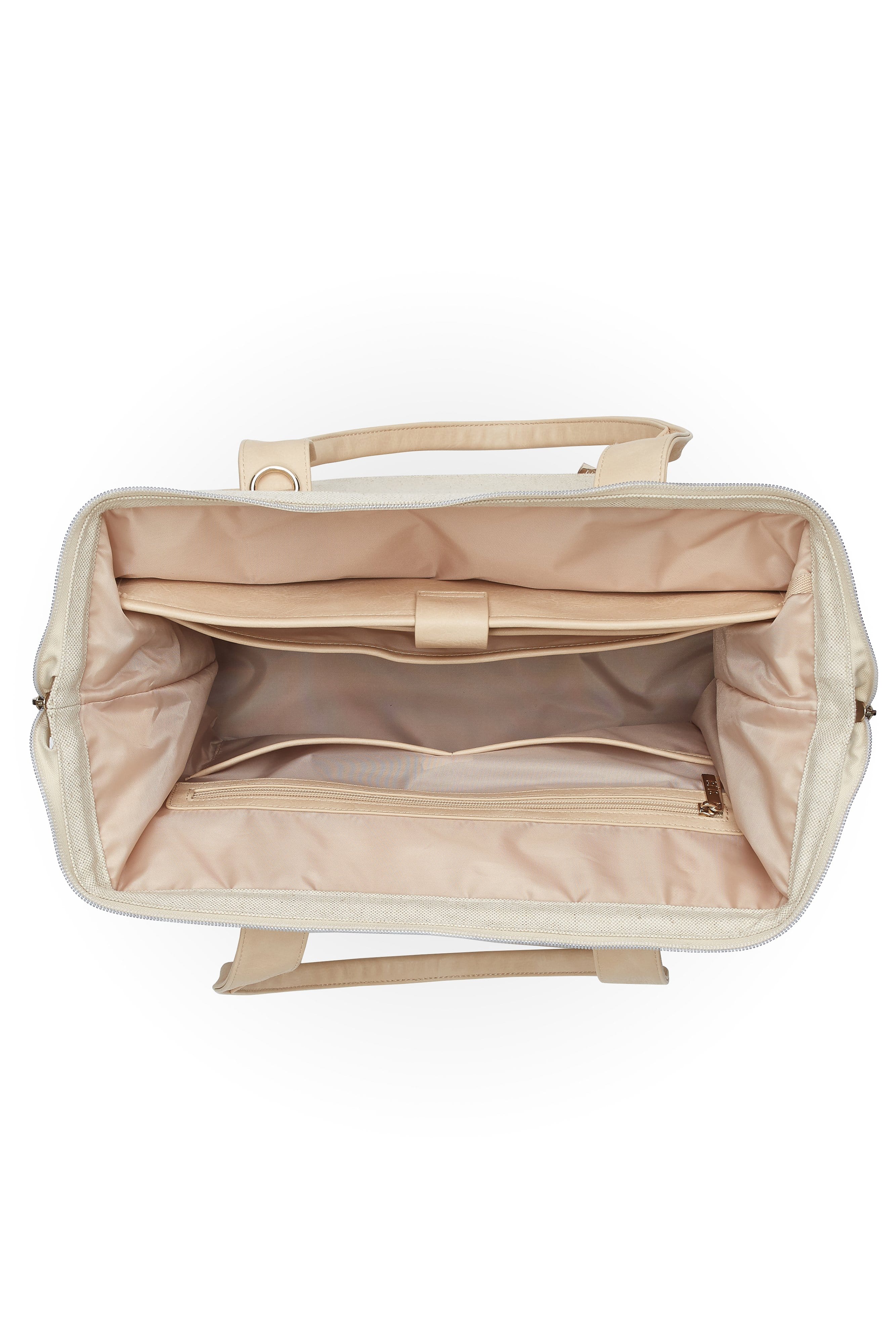 Beige Convertible Mini Weekender Bag - Stylish & Versatile Travel Duffel for Women | Perfect for Weekend Getaways, Gym, Work & Overnight Trips