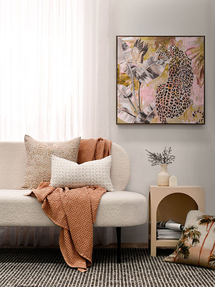 Pink Canvas Art Print - Romantic Distant Longing Wall Decor for Bedroom, Living Room & Office | Handmade Painting for Home Aesthetic