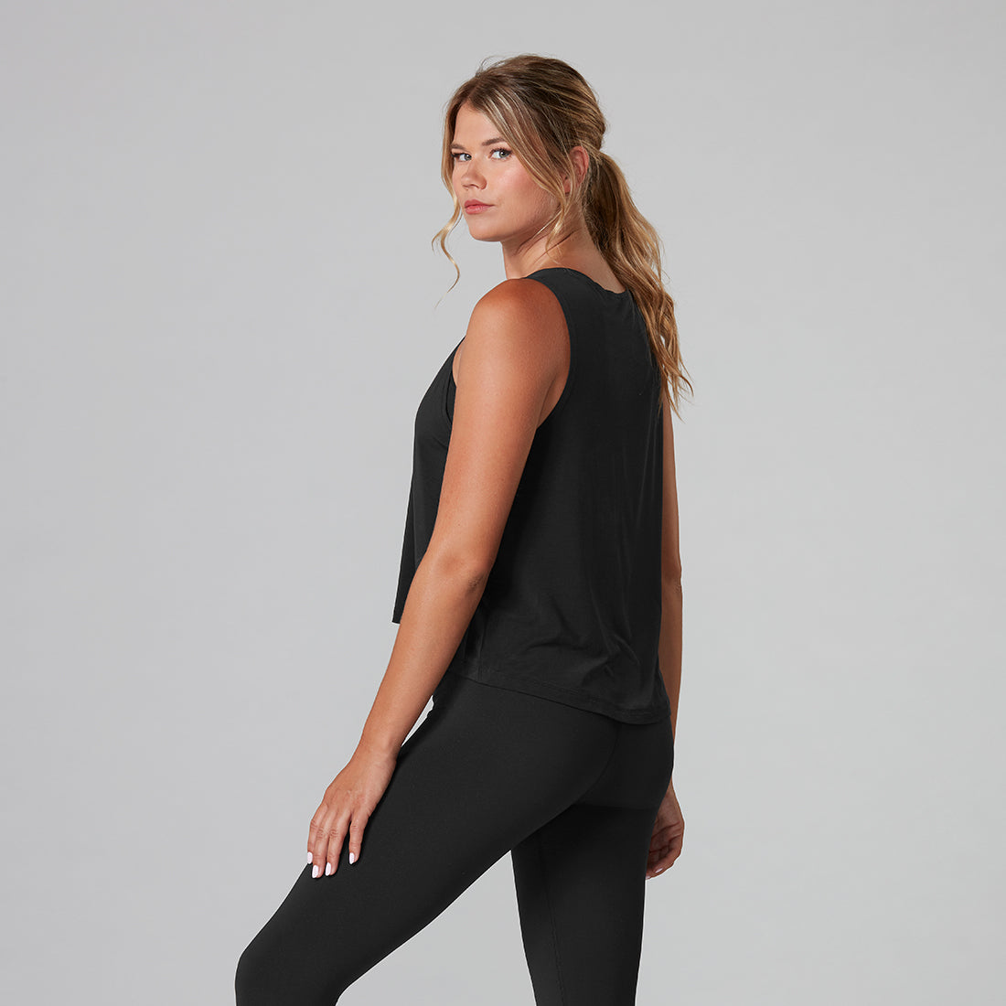 Tavi Noir High Low Tank Top for Women - Stylish Asymmetrical Hem Casual & Party Wear - Perfect for Layering, Workouts, and Night Out