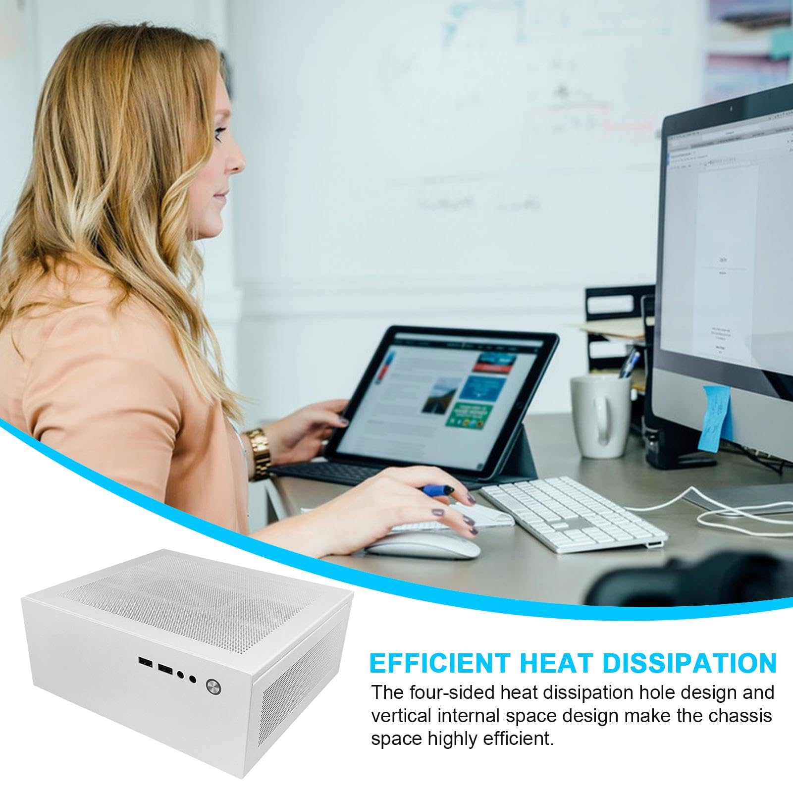 Compact Gaming PC Case - Small Desktop Computer Chassis for Table | Mini ATX Tower Case for Students, Home & Gamers | Perfect for Small Spaces, Gaming Setups & Home Offices