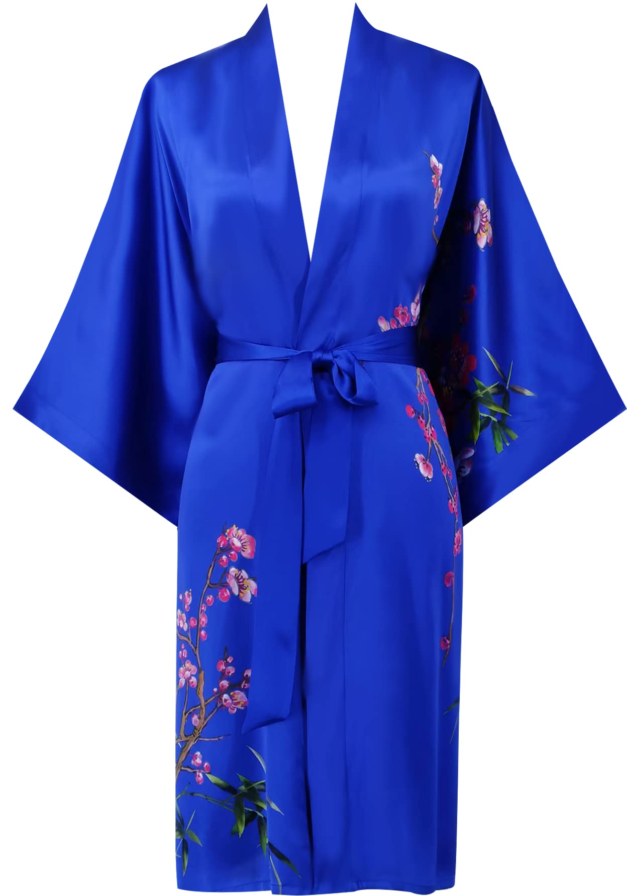 Women's 100% Silk Kimono Robe - Short Sleeve Bathrobe & Pajama Set - Lightweight Lounge Wear for Spa, Yoga & Home Relaxation