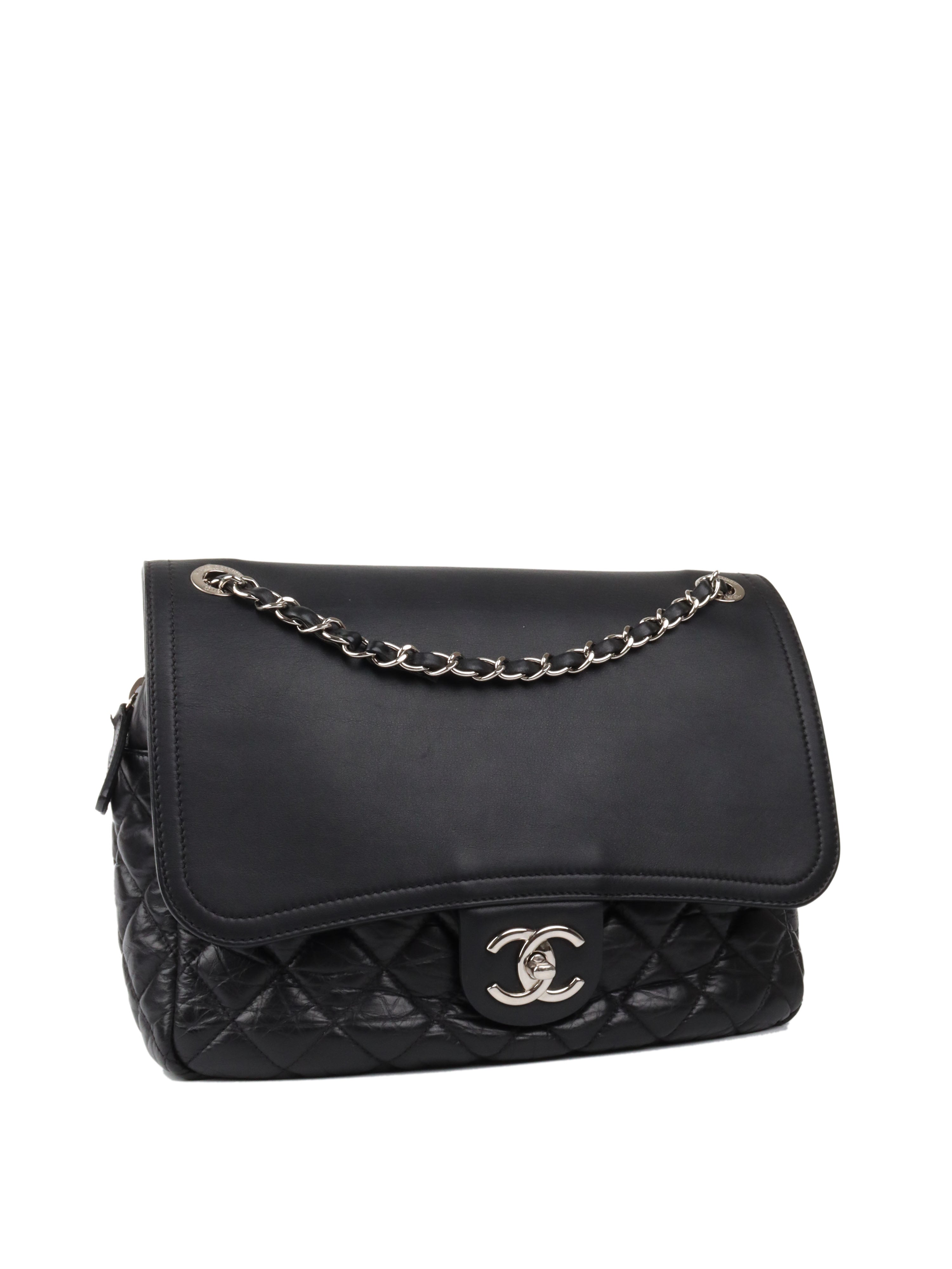 Chanel Black Wrinkled Quilted Leather Flap Bag Crossbody Purse for Women | Luxury Designer Handbag for Evening Parties, Date Nights & Special Occasions