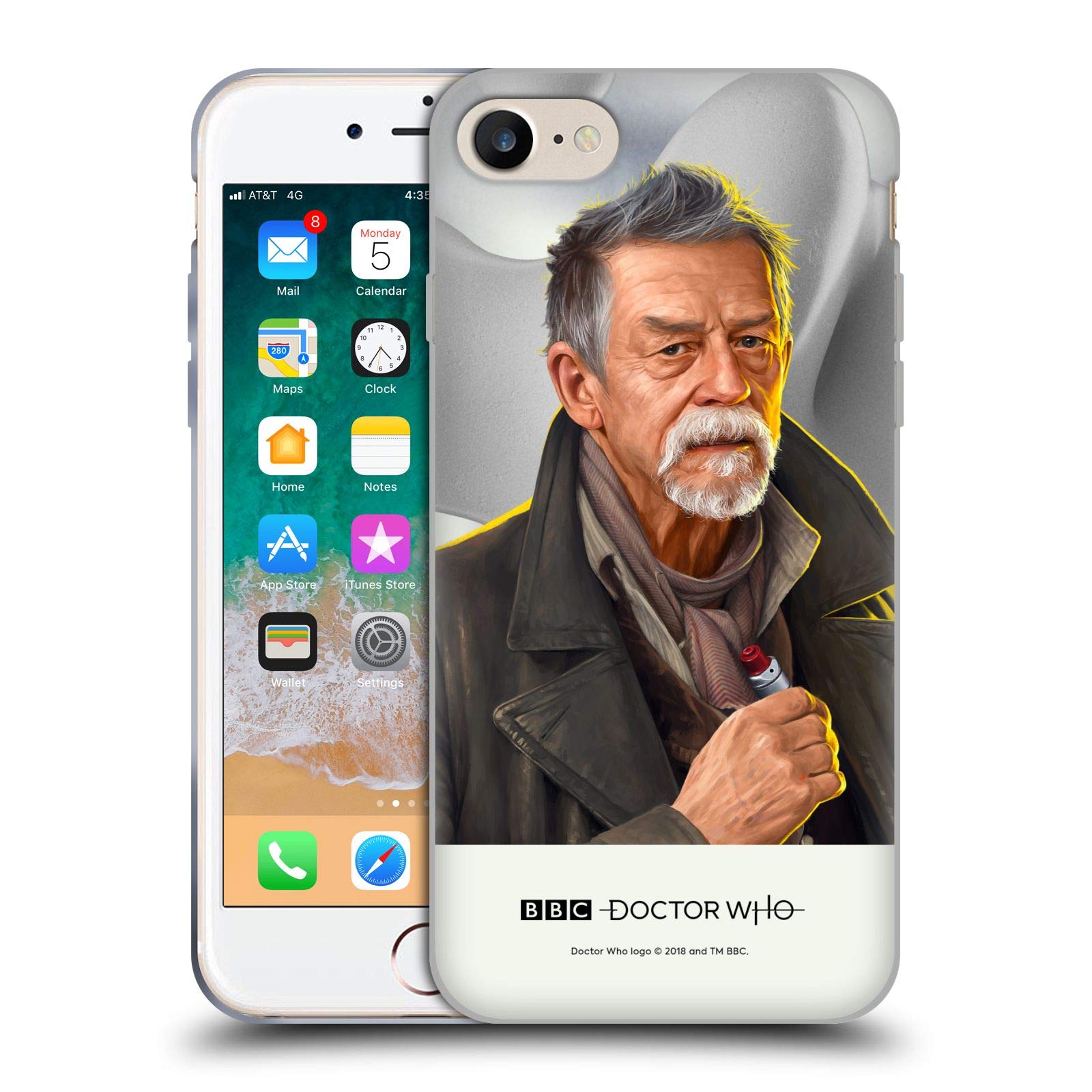 Officially Licensed Doctor Who John Hurt War Solo Portraits Soft Gel Phone Case - Compatible with Apple iPhone 7/8/SE 2020 & 2022 - Perfect for Sci-Fi Fans & Whovians