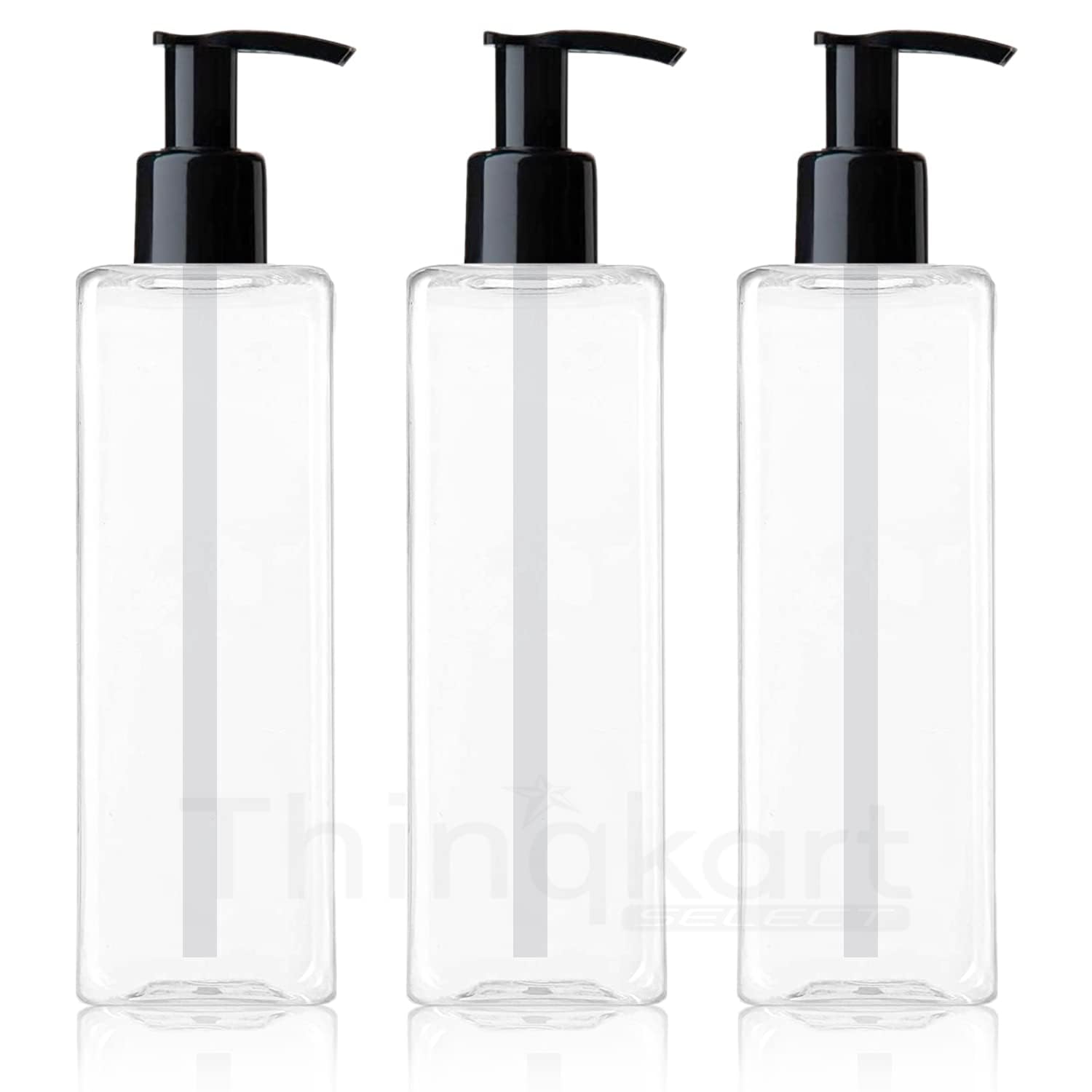 6-Pack 200ml Clear Refillable Plastic Square Pump Bottles - Travel Size Leak-Proof Cosmetic Containers for Shampoo, Lotion, Essential Oils | Perfect for Toiletries, DIY Beauty Products & Travel Accessories