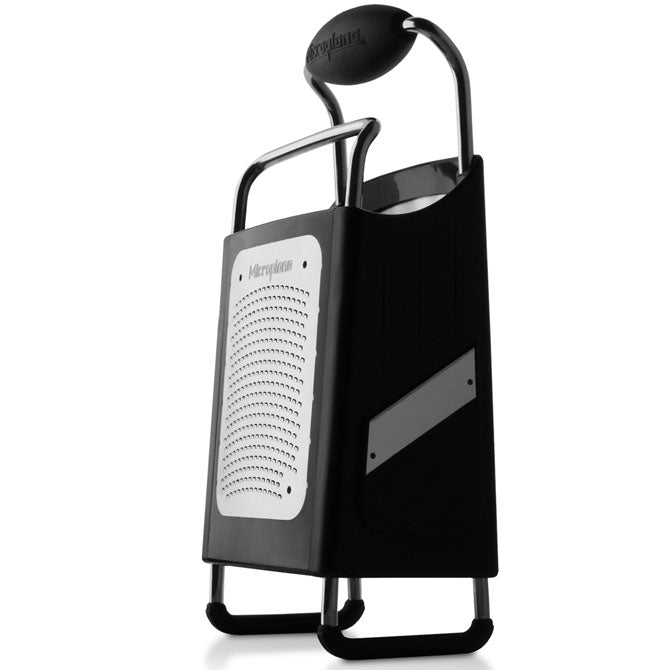 Premium Microplane 4-Sided Stainless Steel Box Grater - Extra Sharp Zester, Shredder & Slicer for Cheese, Vegetables & Fruits - Perfect for Kitchen, Baking & Meal Prep