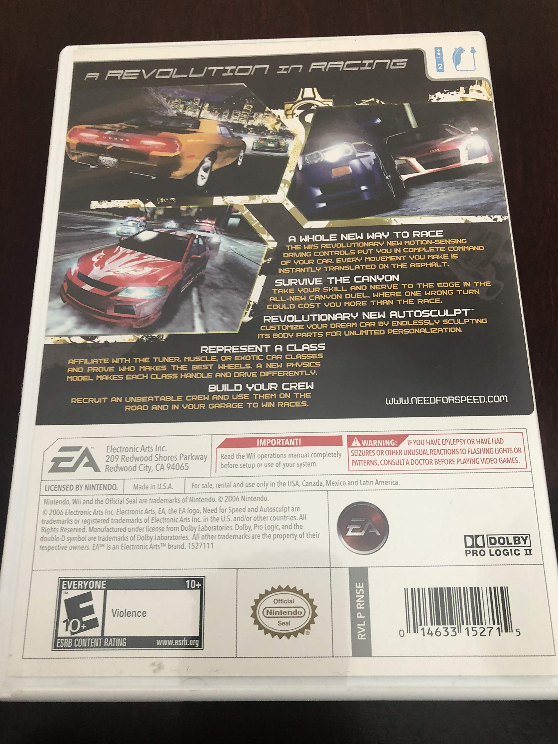 Need for Speed Carbon - Nintendo Wii Racing Game - High-Speed Action & Custom Cars for Thrilling Gameplay at Home