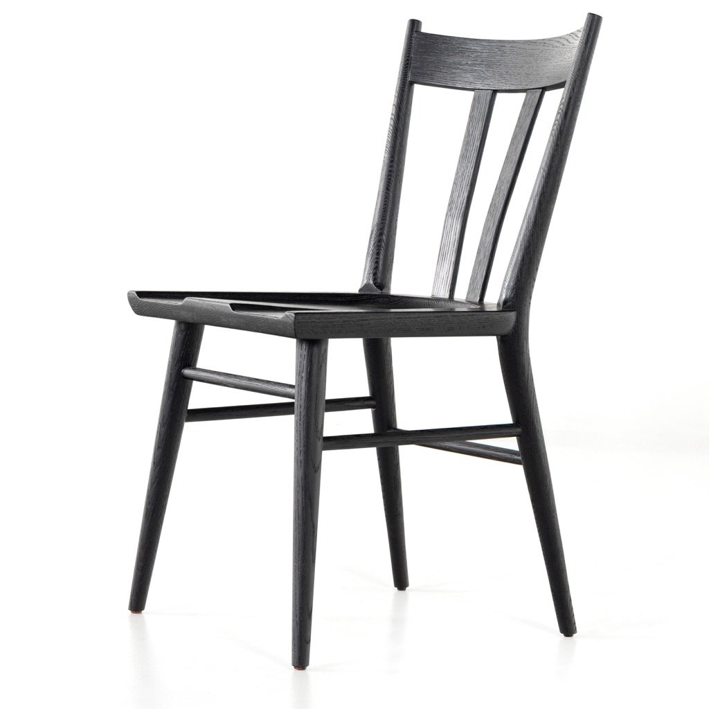 Gregory Dining Chair - Black Oak Finish - Modern Wooden Chair for Kitchen, Dining Room & Office - Comfortable & Stylish Seating Solution