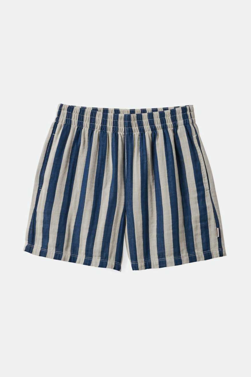 Mykonos Stripe Boxer Shorts for Men - Soft Cotton Breathable Underwear with Deep Sea Blue Design | Perfect for Sleepwear, Lounge Wear & Summer Comfort